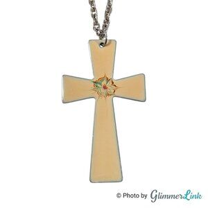 Vintage Enamel Cross Pendant Necklace Made In England Celebrity Fashion Jewels